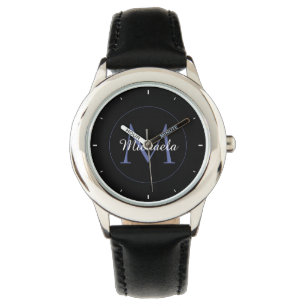Minimalistische cirkel moderne monogram initiaal n horloge