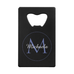 Minimalistische cirkel moderne monogram initiaal n kredietkaart flessenopener