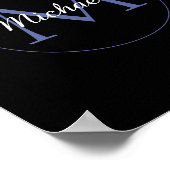 Minimalistische cirkel moderne monogram initiaal n poster (Hoek)