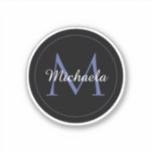 Minimalistische cirkel moderne monogram initiaal n sticker (Voorkant)