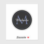 Minimalistische cirkel moderne monogram initiaal n sticker (Vel)