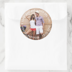 Minimalistische Cirkeltekst Eenvoudige Save The Da Ronde Sticker