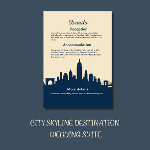 Minimalistische City Lights Romance Trouwbestemmin Informatiekaartje