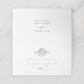Minimalistische Clam Seashell Monogram Bruiloft (Buitenkant ongevouwen)