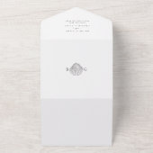 Minimalistische Clam Seashell Monogram Bruiloft All In One Uitnodiging (Buitenkant)
