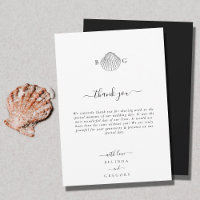 Minimalistische Clam Seashell Monogram Bruiloft