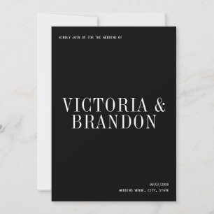 Minimalistische Classy Chic Typografie Moderne bru Kaart