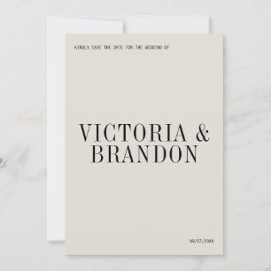 Minimalistische Classy Chic Typografie Moderne bru Save The Date