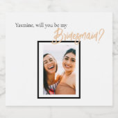 Minimalistische Classy Eenvoudige Bruidsmeisje Uit Sparkling Wijnetiket (Enkel label)