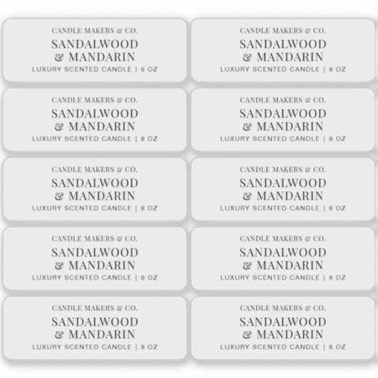 Minimalistische Clear Candle Tin 3x1" Rectangle La Sticker (Voorkant)