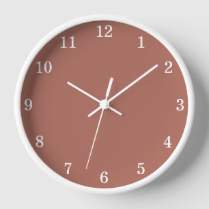Minimalistische Cocoa Sienna wandklok