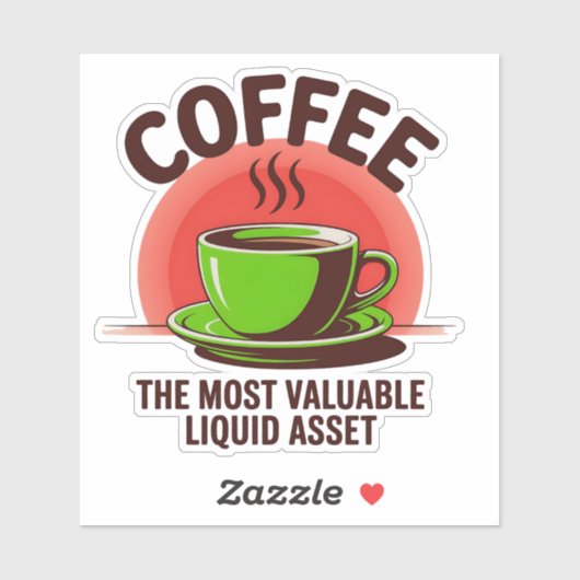 Minimalistische Coffee Asset Humor Sticker (Vel)