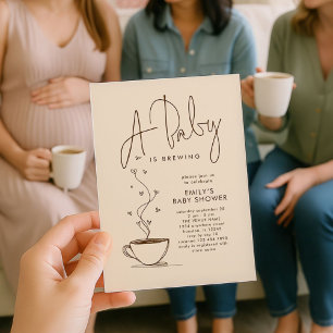 Minimalistische Coffee Bean Baby is Brewing Shower Kaart