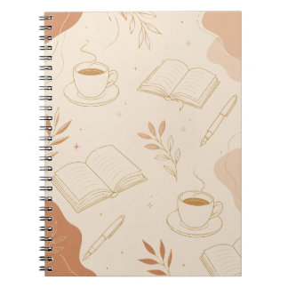 Minimalistische Coffee & Books Academia Notitieboe Notitieboek