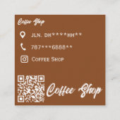 Minimalistische Coffee Shop Visitekaartje – Bruin (Achterkant)