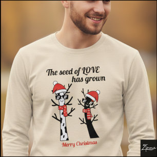Minimalistische Cool Kerst Rendier Boom Grafiek Tri-Blend Shirt