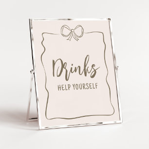 Minimalistische Coquette Baby shower Drinken Poster