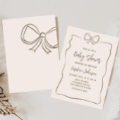 Minimalistische Coquette Baby shower Kaart