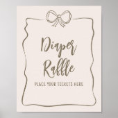 Minimalistische Coquette Baby shower Luier Raffle Poster (Voorkant)