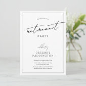 Minimalistische Corporate Black White Retirement P Kaart (Staand voorkant)
