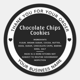 Minimalistische Cottage Law-ingrediëntenkoekjestic Ronde Sticker
