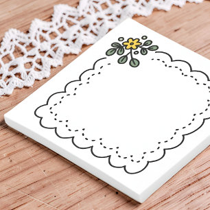 Minimalistische Cottagecore Geschulpte Bloemrand Post-it® Notes