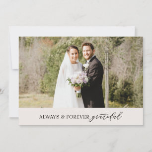 Minimalistische Cream Wedding Altijd en Voor Altij Bedankkaart