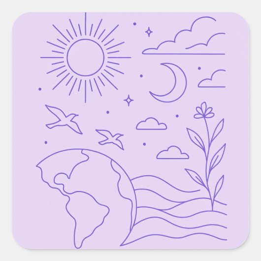 Minimalistische Creatie Sticker (Voorkant)