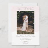 Minimalistische crème foto bruiloft uitnodiging (Voorkant)