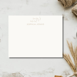 Minimalistische Crème Taupe Poot Briefpapier Notit Kaart