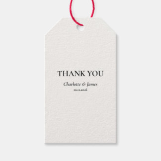 Minimalistische Crème Trouwgunsttag Cadeaulabel