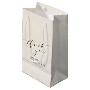 Minimalistische Crème Zwarte Bruidsbruiloft Dank J Klein Cadeauzakje