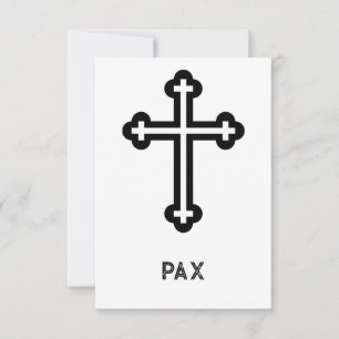 Minimalistische Cross Pax Heilige kaart Pater No
