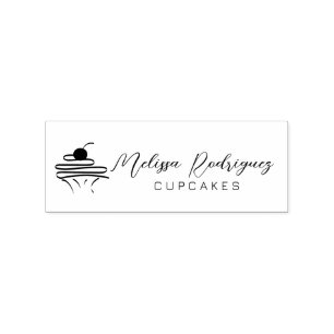 Minimalistische Cupcake Bakkerij Bakker Script Lo Rubberstempel