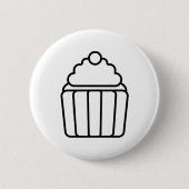 Minimalistische Cupcake Outline Button (Voorkant)