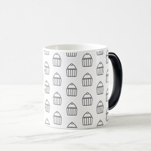 Minimalistische Cupcake Pattern Mok (Voorkant rechts)