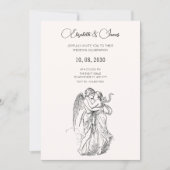 minimalistische Cupido paar bruiloft Kaart (Voorkant)