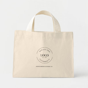 Minimalistische Custom bedrijf logo website trades Mini Tote Bag