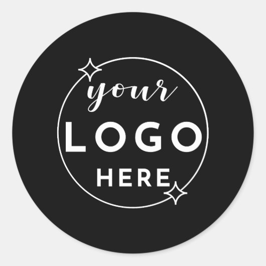 Minimalistische Custom Business Logo Black Sticker (Voorkant)