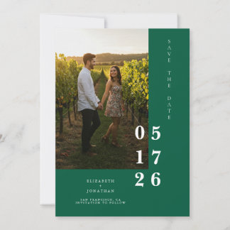Minimalistische Custom Classy Fotobruiloft Save The Date