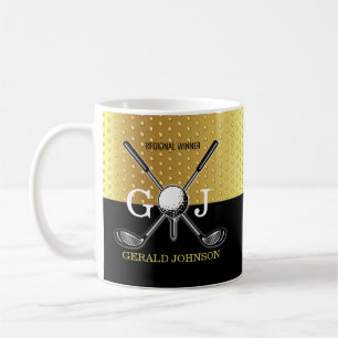 Minimalistische Custom Elegant Golf Monogram Desig Koffiemok