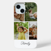 Minimalistische Custom Family 4 Fotocollage Case-Mate iPhone Case (Achterkant)