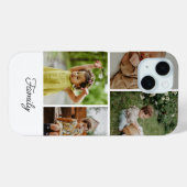Minimalistische Custom Family 4 Fotocollage Case-Mate iPhone Case (Achterkant (horizontaal))