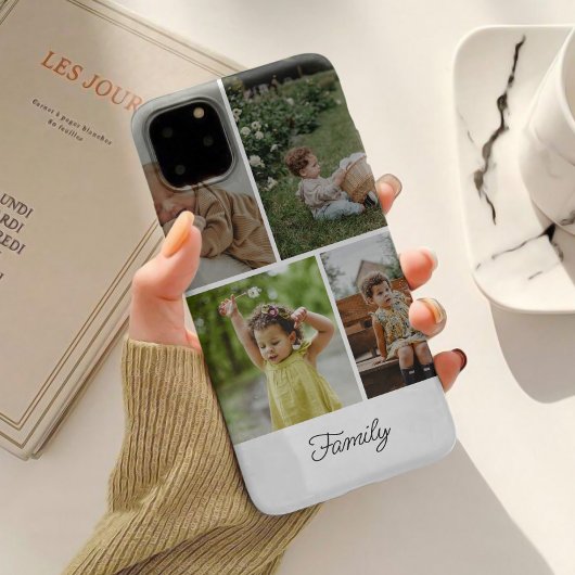 Minimalistische Custom Family 4 Fotocollage Case-Mate iPhone Case