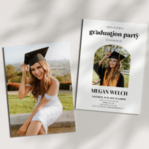 Minimalistische Custom Photo Arch Graduation Party Kaart
