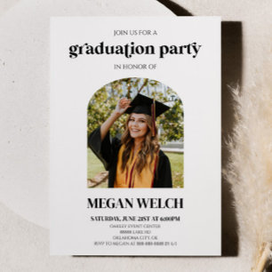 Minimalistische Custom Photo Arch Graduation Party Kaart