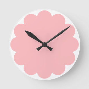 Minimalistische Cute Pastel Roze Bloem Silhouet  Ronde Klok