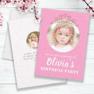 Minimalistische Cute Princess Tiara Verjaardag Whi Kaart
