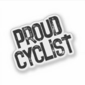 Minimalistische Cycling Custom-Cut Vinyl Sticker (Voorkant)