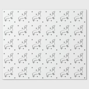 Minimalistische Dachshund Art - Jouw tekst, uw sti Cadeaupapier
